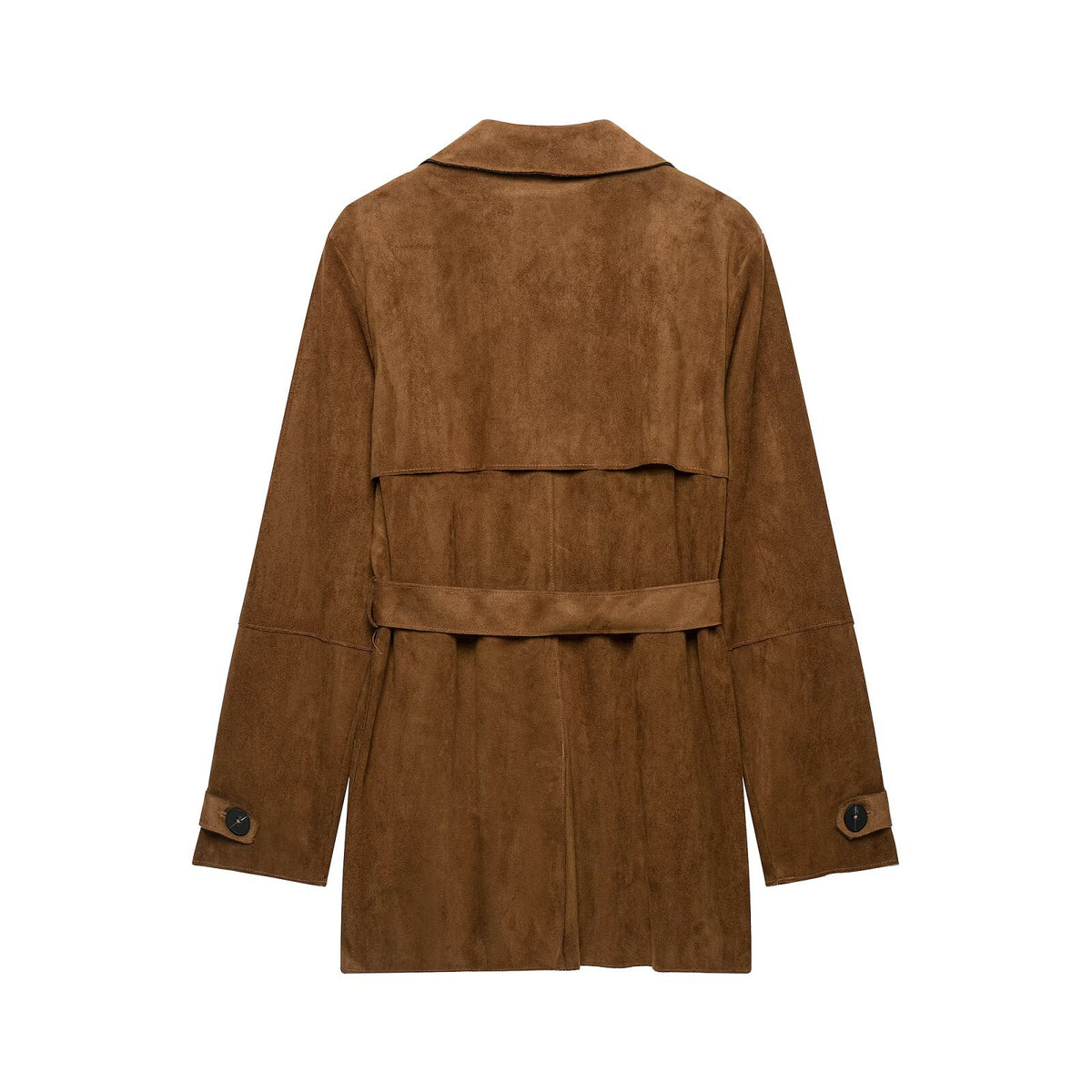 Trench effet daim marron à ceinture femme – photo 6 – Frippin'Dealz