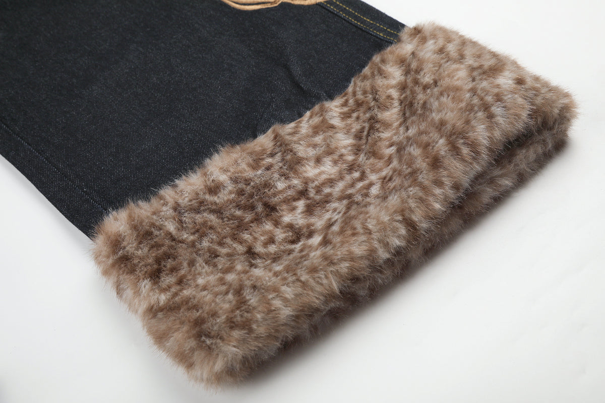 Jean large en denim brodé à ourlet brut, style street 20