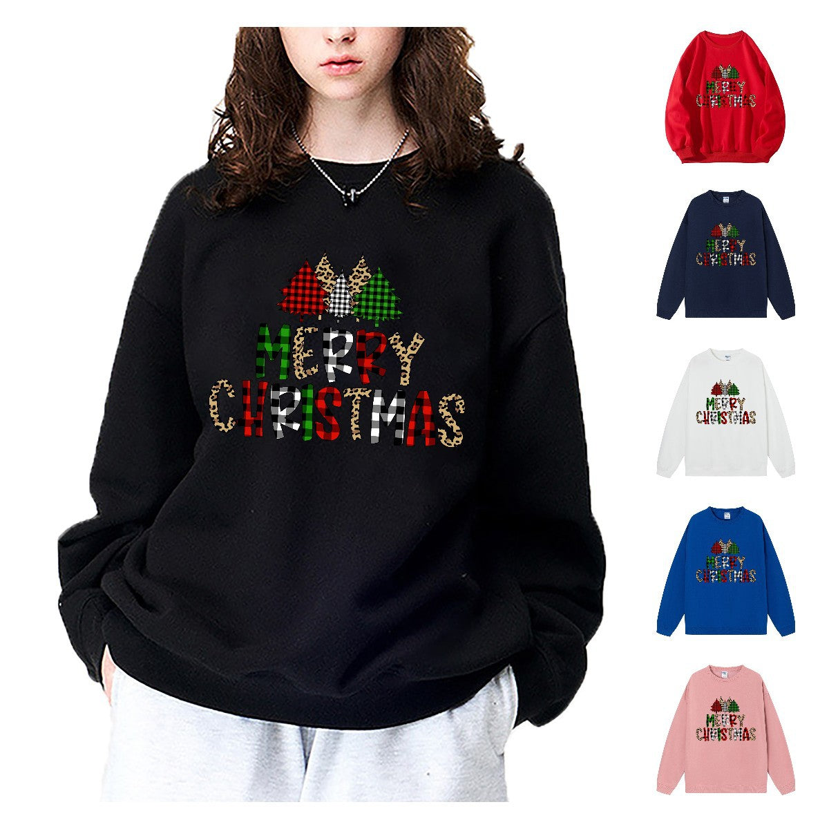 Sweat oversize Merry Christmas léopard – photo 1 – Frippin'Dealz