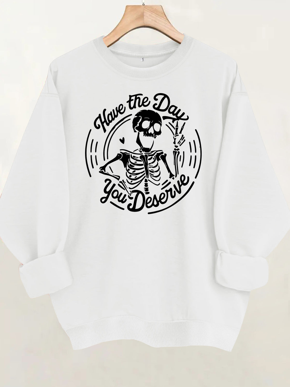 Sweat-shirt ample manches lanternes imprimé – photo 1 – Frippin'Dealz