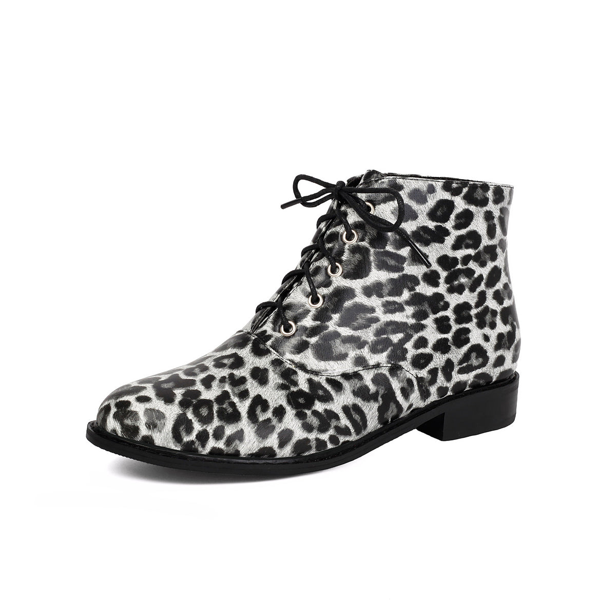 Bottines à lacets imprimé léopard à talon épais – photo 5 – Frippin'Dealz