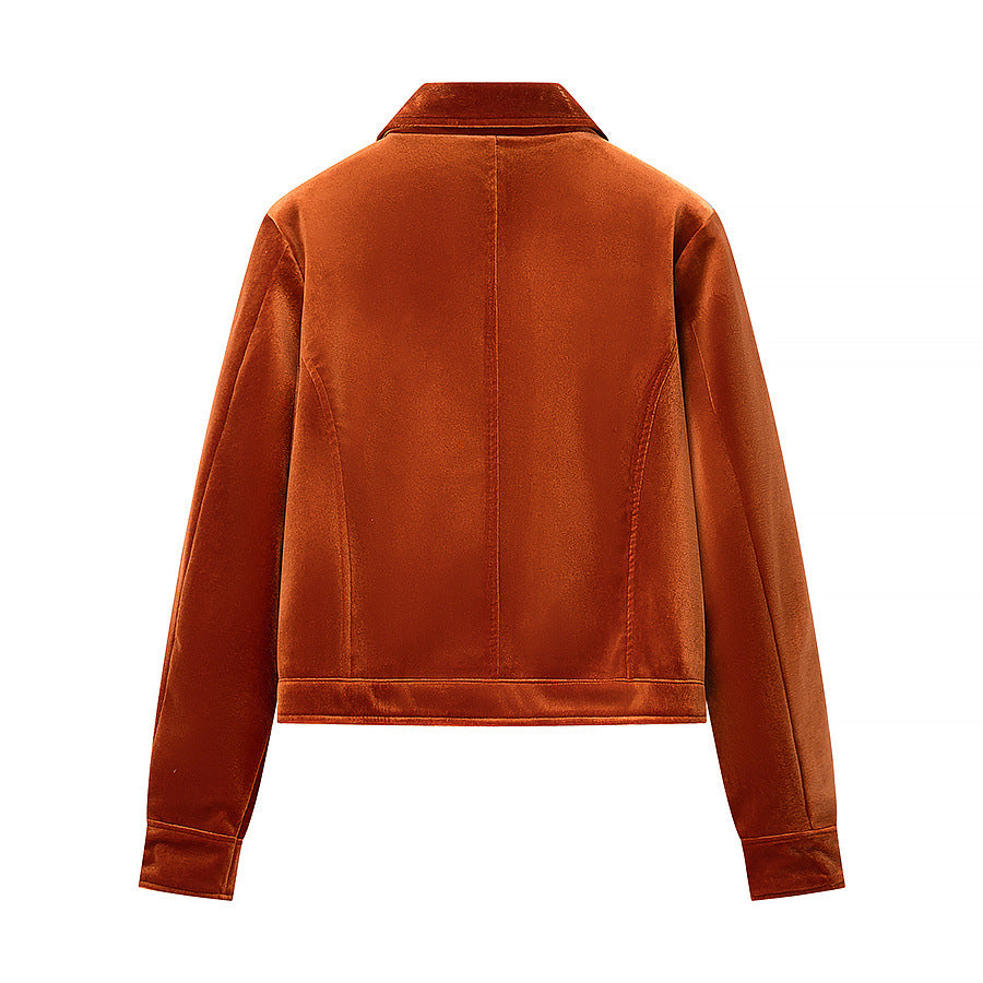 Veste zippée à col montant, effet colorblock, coupe ample, style streetwear, pour femme, orange 5