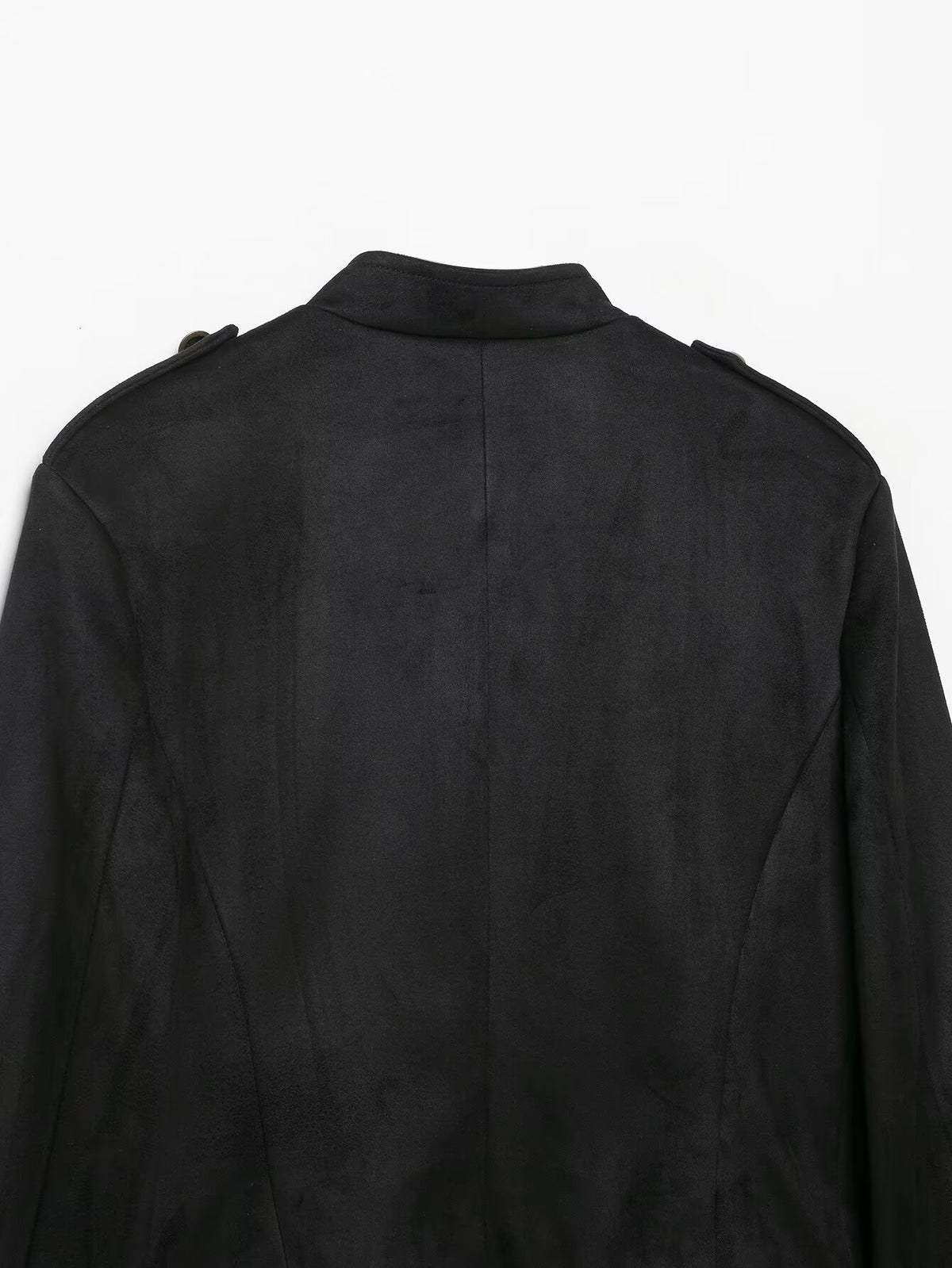 Veste courte zippée col rond effet daim femme noire – photo 13 – Frippin'Dealz