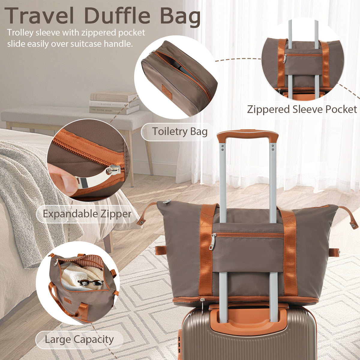 Set de voyage valise cabine cuivré – photo 13 – Frippin'Dealz
