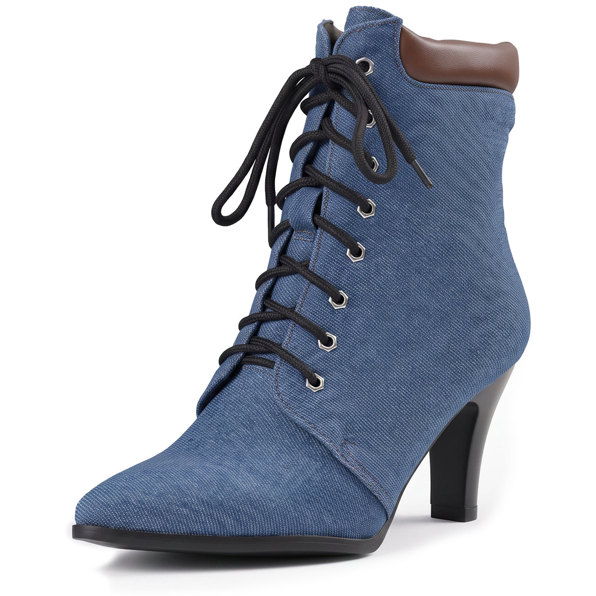 Bottines à lacets à bout pointu colorées – photo 7 – Frippin'Dealz