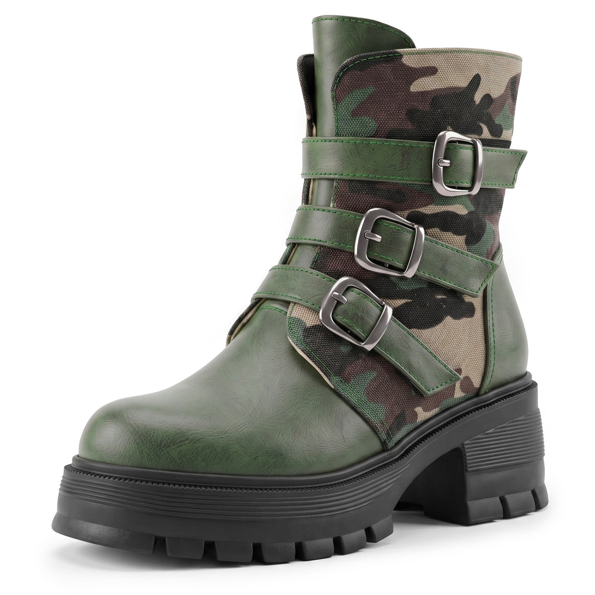 Bottines talon épais camouflage – photo 5 – Frippin'Dealz