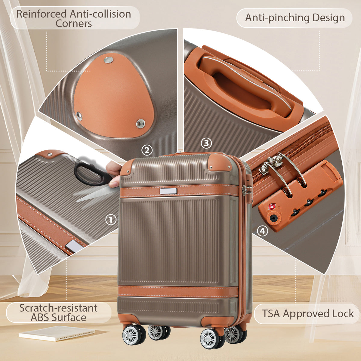 Set de voyage valise cabine cuivré – photo 15 – Frippin'Dealz