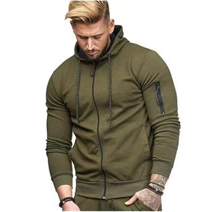 Sweat zippé pour homme à manches zippées, doublé polaire, 6 coloris 3