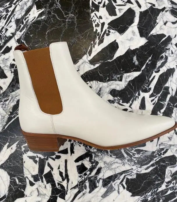 Bottines Chelsea cuir blanc homme – photo 6 – Frippin'Dealz