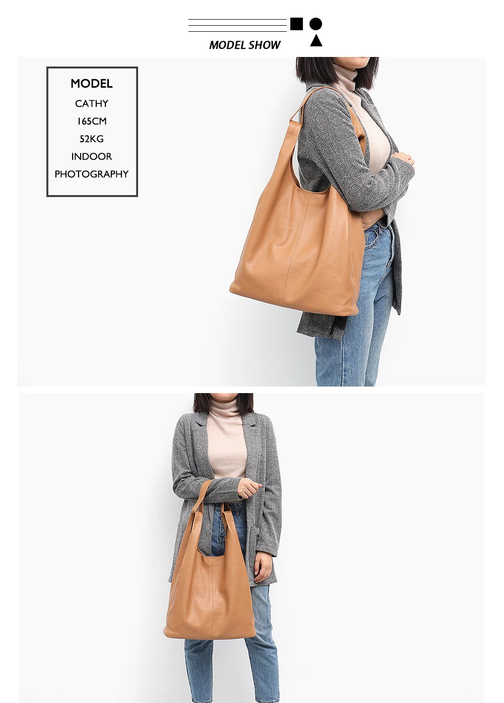Grand sac épaule cuir de vache seau vintage femme – photo 13 – Frippin'Dealz