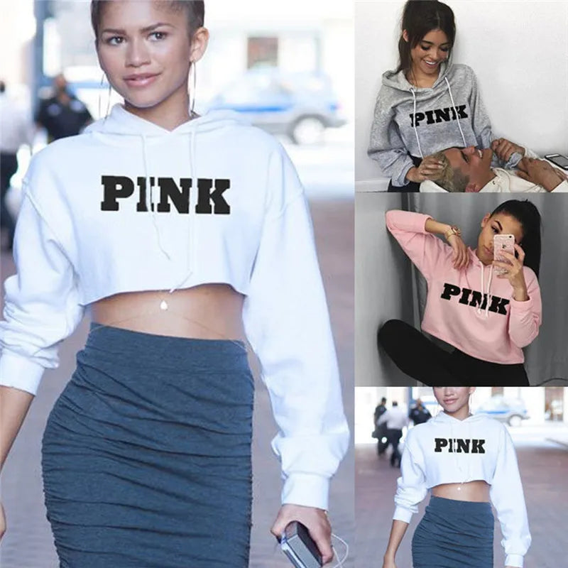 Sweat oversize court rose pour femme, lettres kawaii Harajuku, coupe ample 13