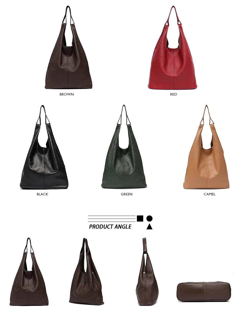 Grand sac épaule cuir de vache seau vintage femme – photo 19 – Frippin'Dealz