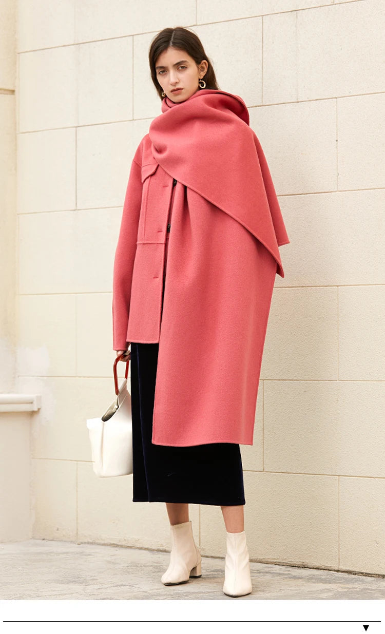 Manteau laine rose poudré ceinturé femme – photo 21 – Frippin'Dealz