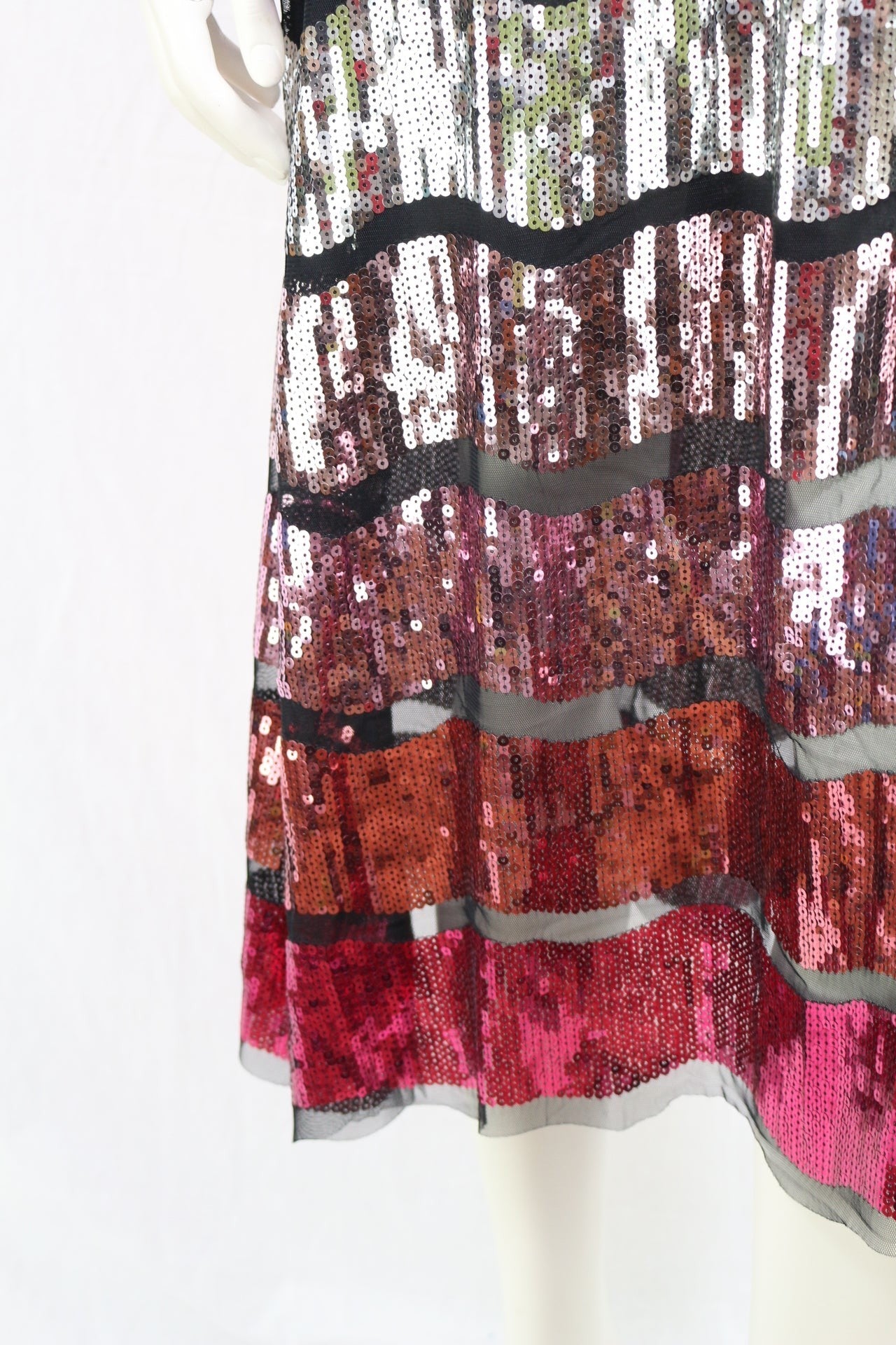 ZARA Sequin Midi Dress NWT Pink Silver Party Wedding Cocktail Belted Size S 4