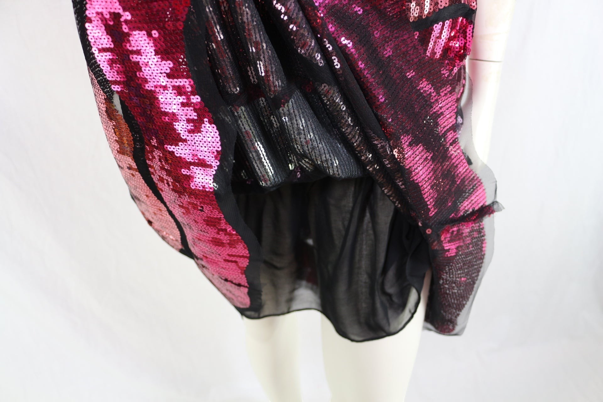 ZARA Sequin Midi Dress NWT Pink Silver Party Wedding Cocktail Belted Size S 9