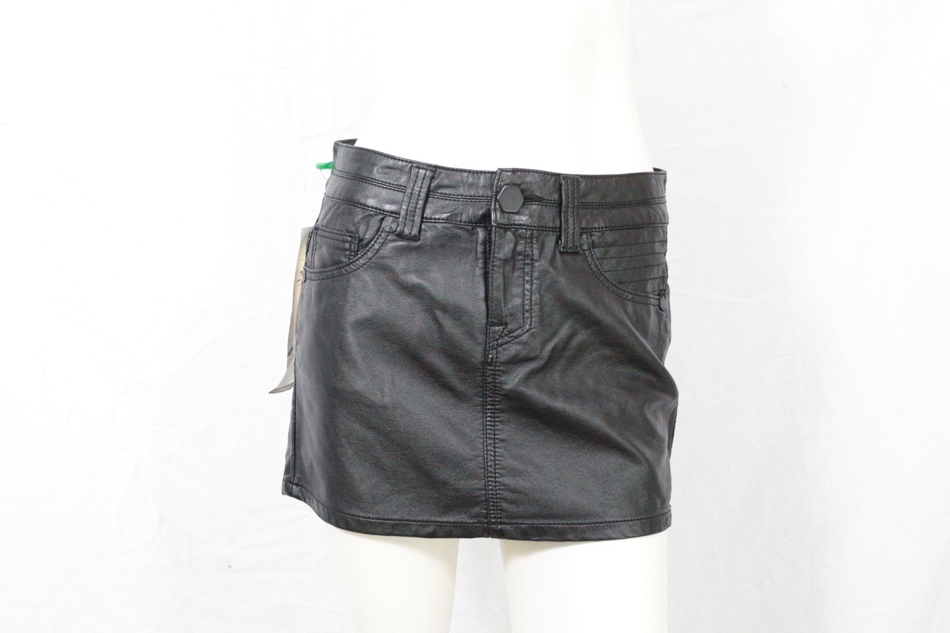 Bisous d'Eve Black Coated Mini Skirt Unique Prototype NWT Archive Sample Size M