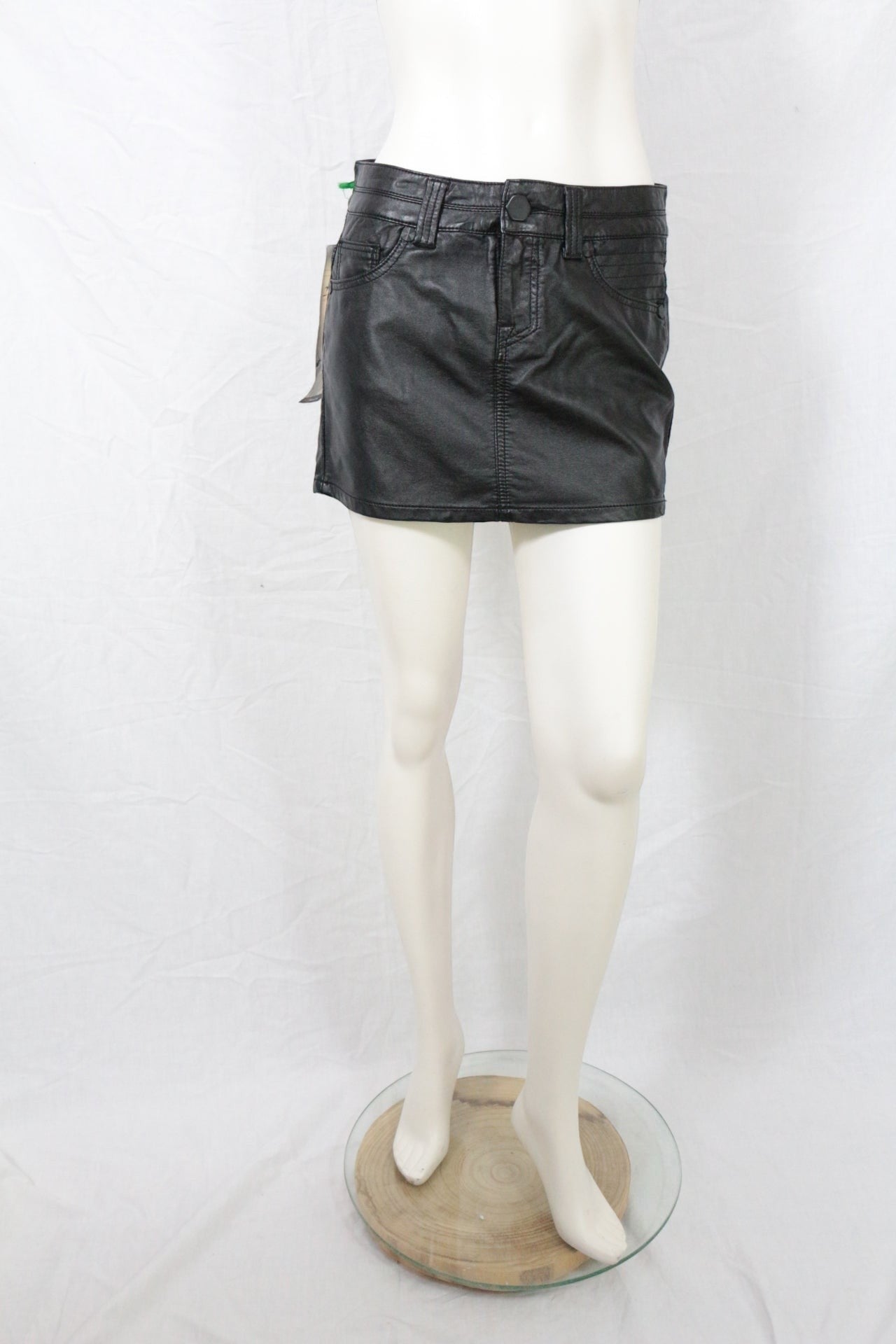 Bisous d'Eve Black Coated Mini Skirt Unique Prototype NWT Archive Sample Size M 3