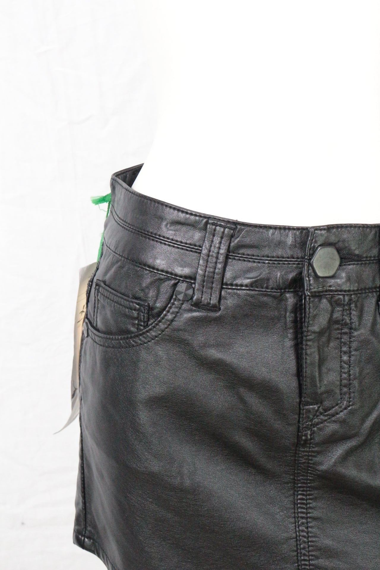 Bisous d'Eve Black Coated Mini Skirt Unique Prototype NWT Archive Sample Size M 4