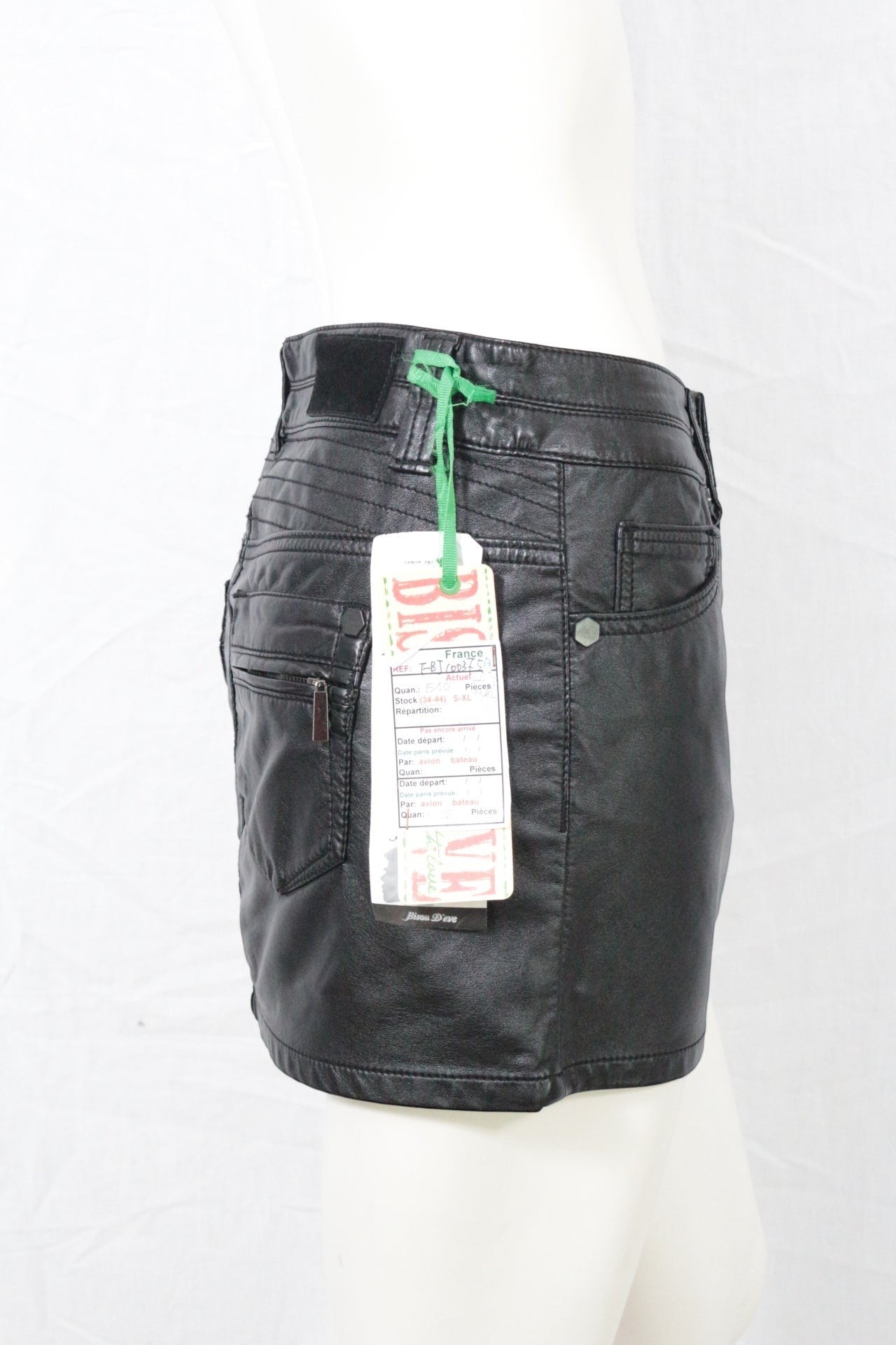 Bisous d'Eve Black Coated Mini Skirt Unique Prototype NWT Archive Sample Size M 5