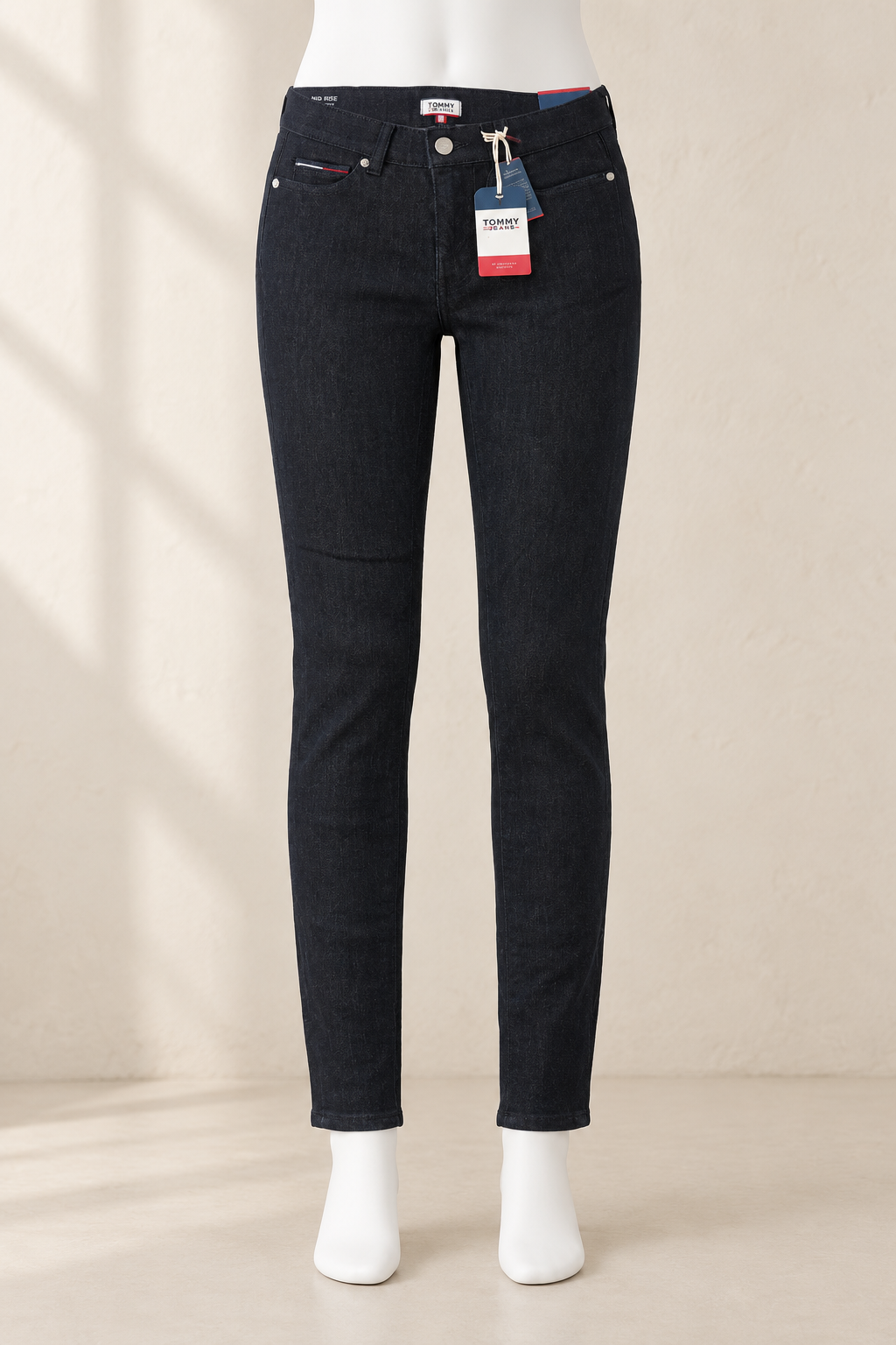 Jean skinny Tommy Jeans Mid Rise Nora bleu brut neuf avec étiquette, vue frontale