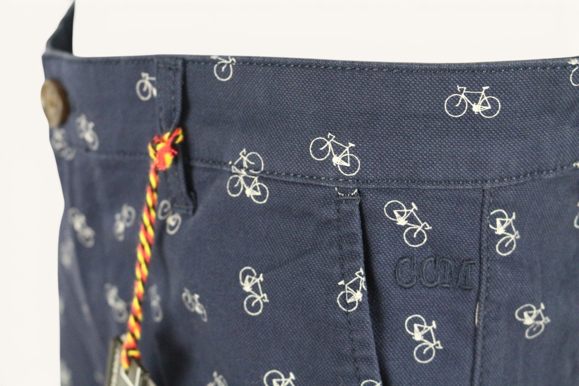 Marcel Cyclo Club Short Chino Homme Bleu Ciel Imprimé Vélos Coton Stretch  Neuf avec Étiquette 10