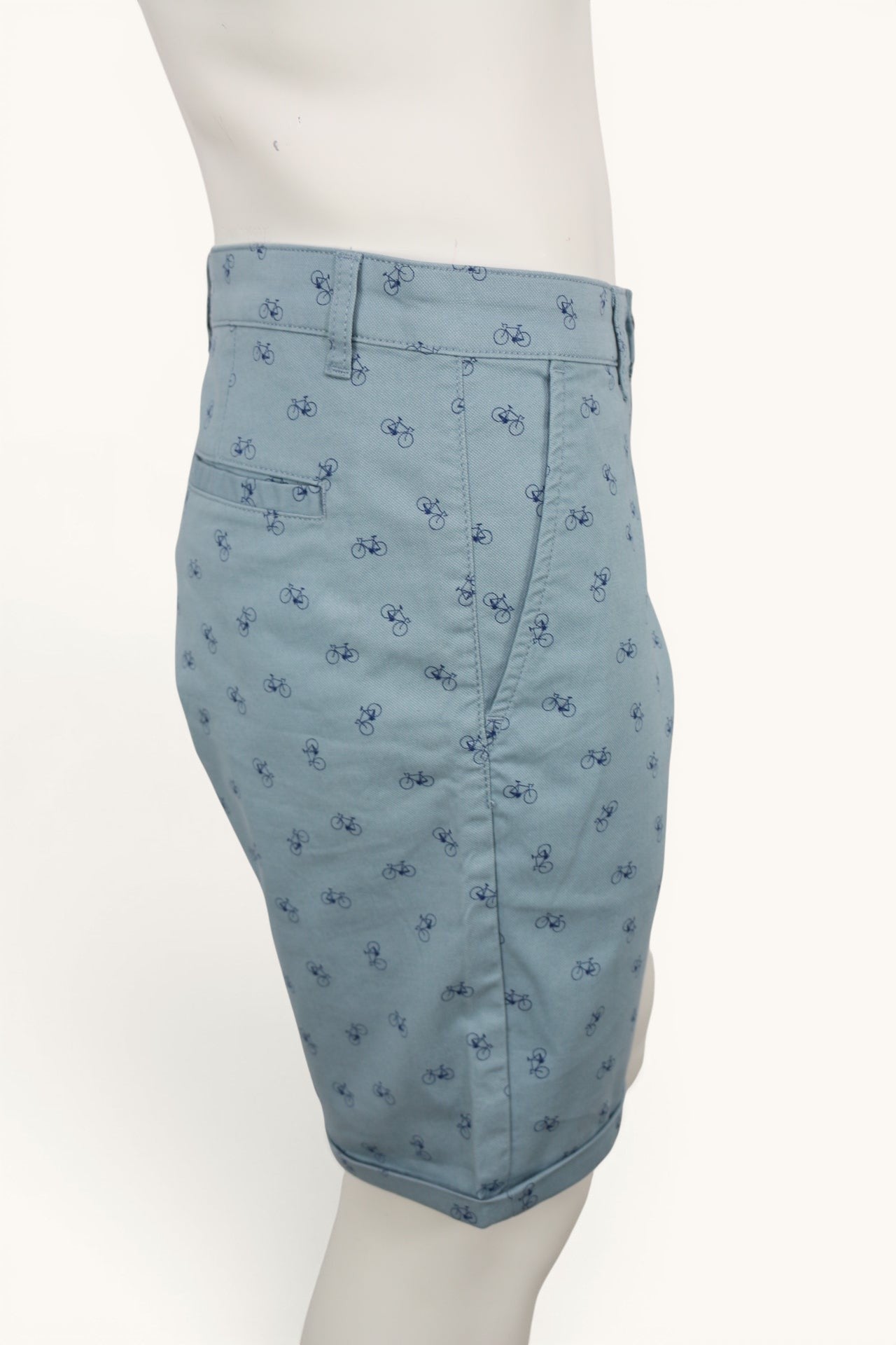 Marcel Cyclo Club Short Chino Homme Bleu Ciel Imprimé Vélos Coton Stretch  Neuf avec Étiquette 18