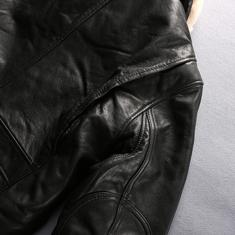 Blouson aviateur cuir de mouton homme – photo 13 – Frippin'Dealz
