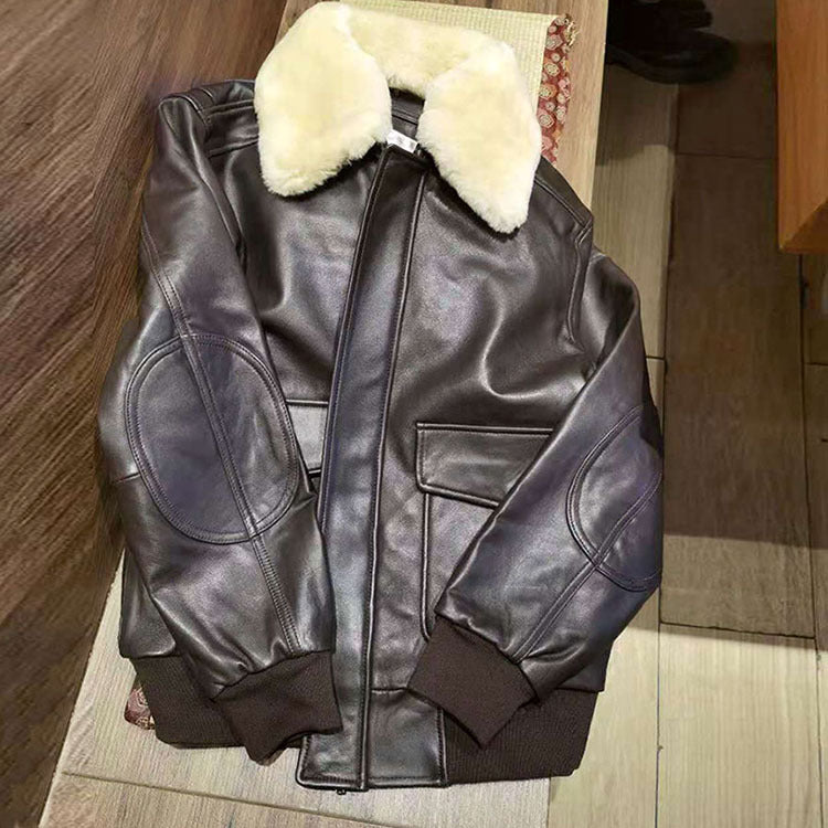 Blouson aviateur cuir de mouton homme – photo 18 – Frippin'Dealz