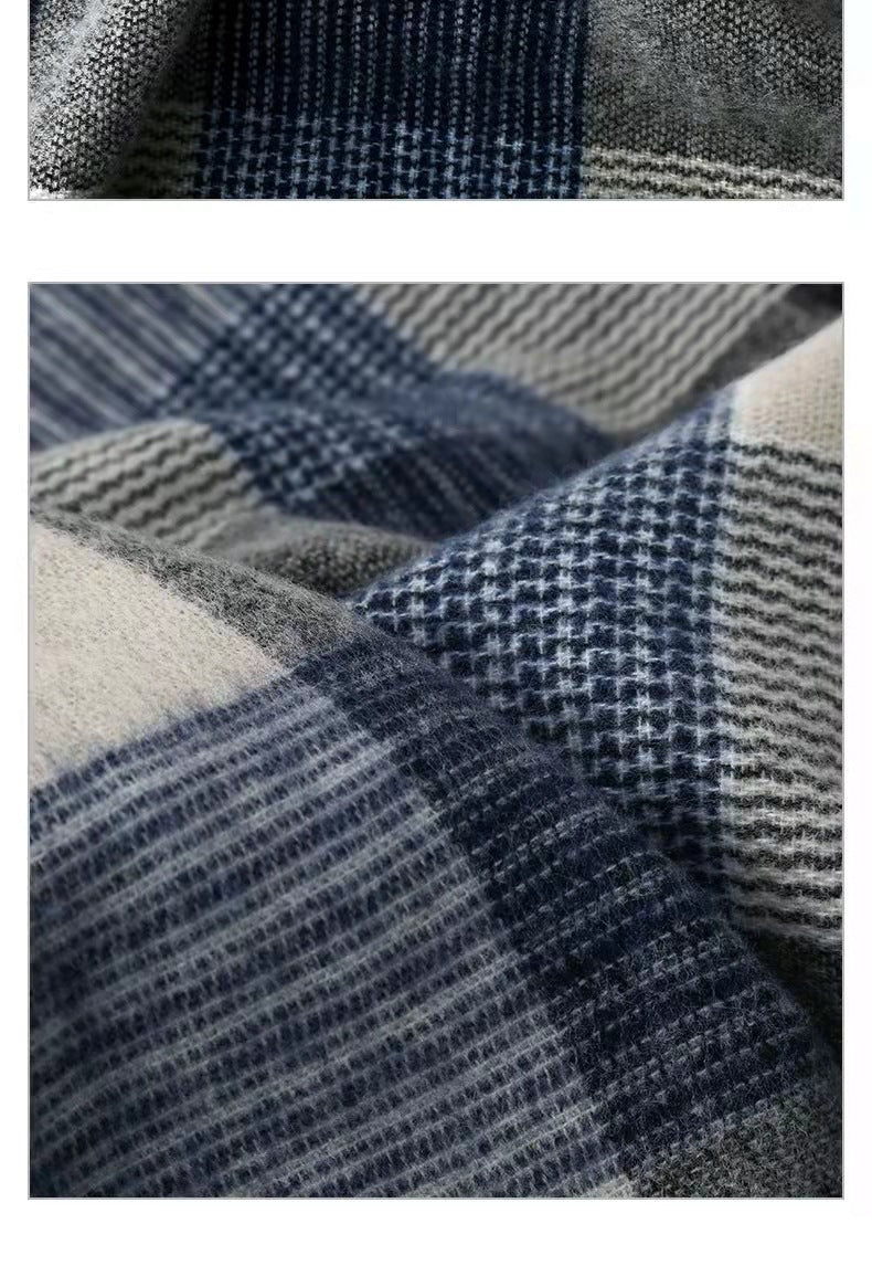 Écharpe à carreaux bleue femme – photo 14 – Frippin'Dealz