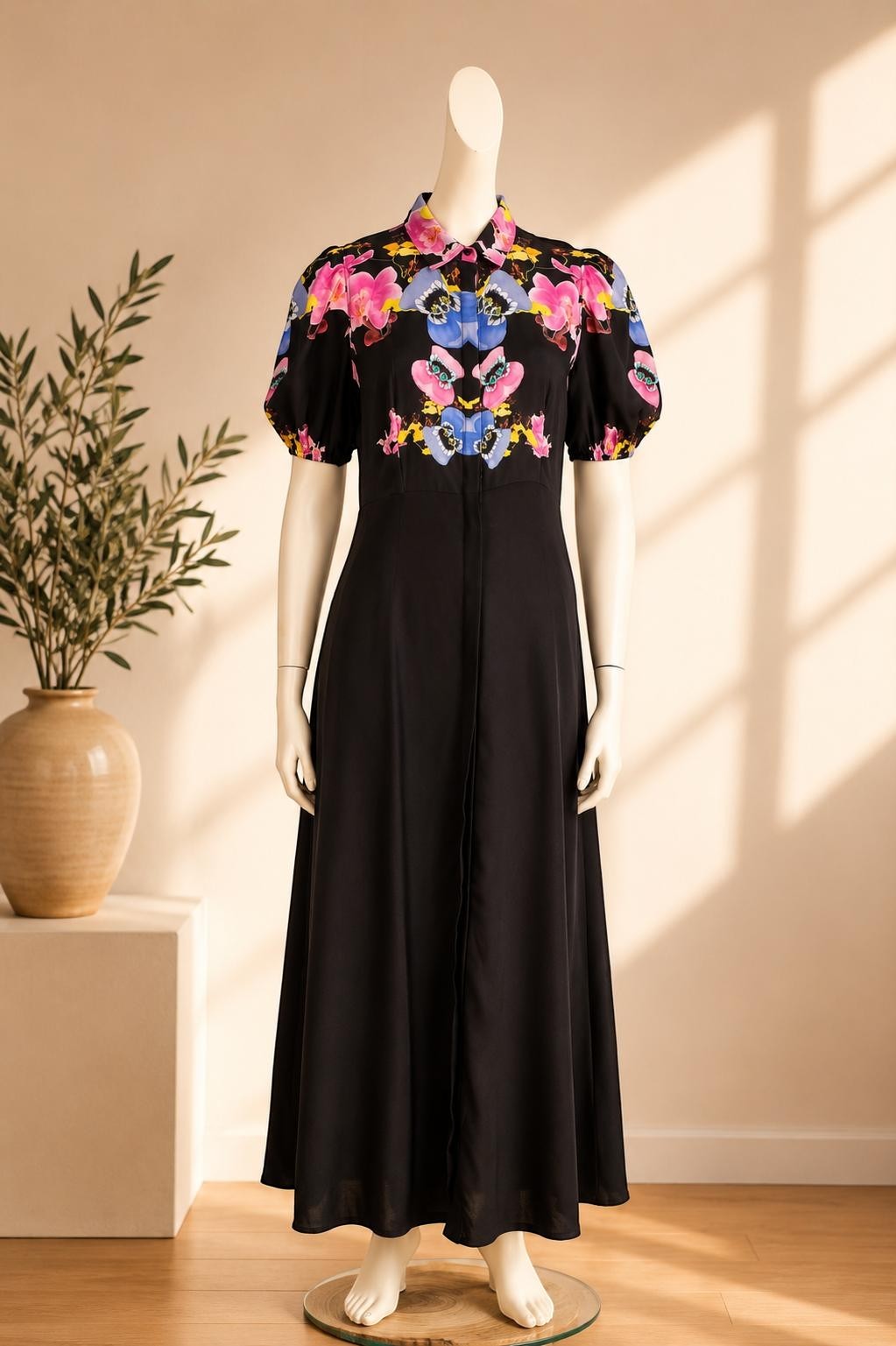 Robe longue Desigual x Christian Lacroix noire fleurie taille S
