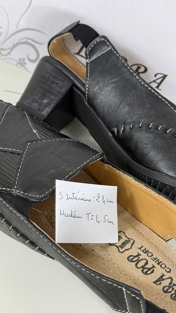 Sandales à talons Libra Pop Confort semelle cuir noir 38 5