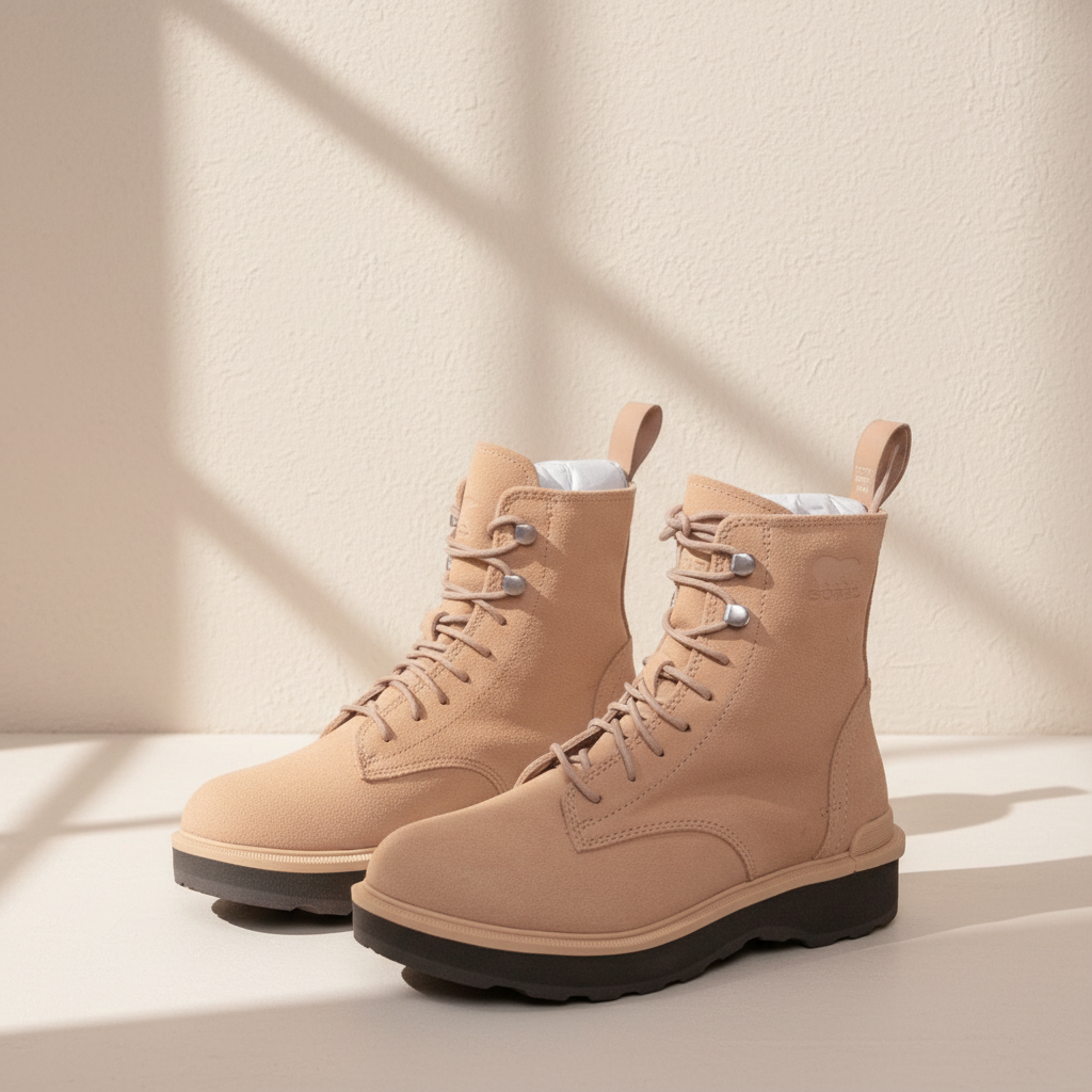 Sorel – Schnürstiefeletten Hi-line lace – Nubuk – Beige
