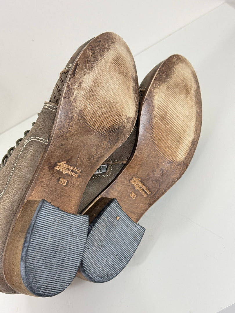 Boots Eva Gatti cuir taupe ajouré boho chic 38 9