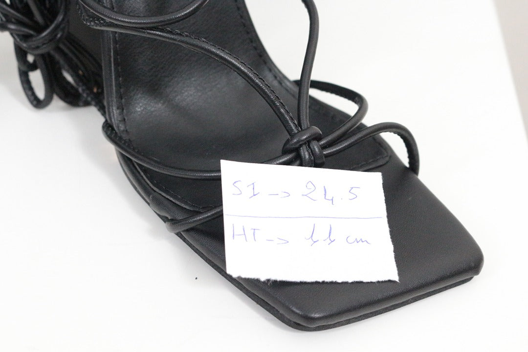 Sandales à talons Quanticlo Luce noir simili cuir lacet 39 7