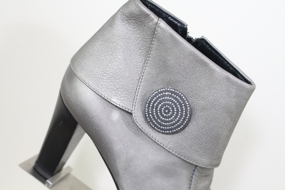 Bottines Elata Cuir Gris T37 Vintage 90s