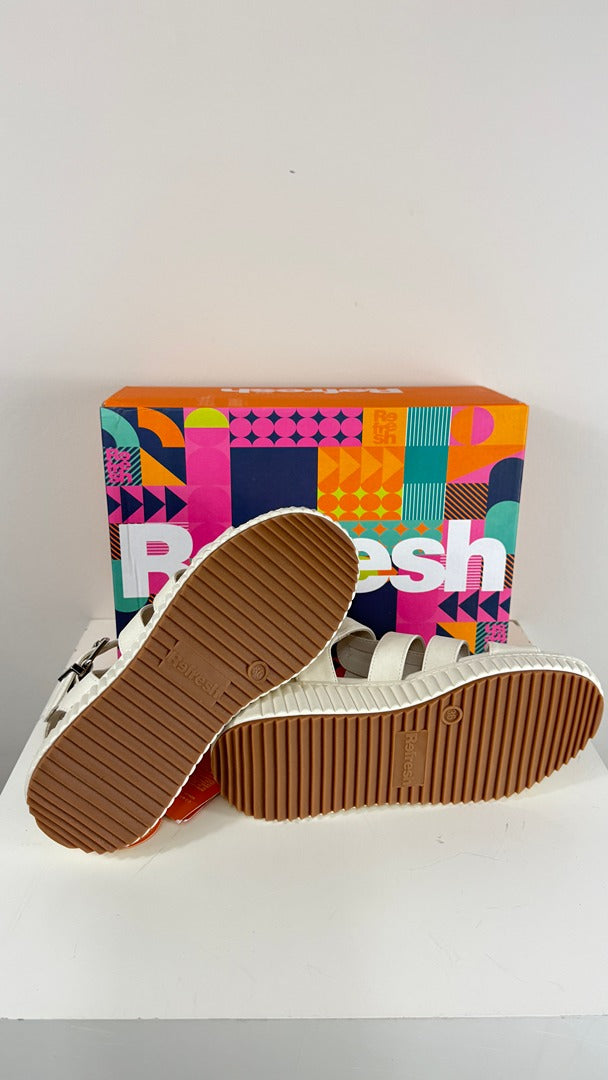 Sandales plateforme Refresh en simili cuir blanc taille 36 neuves 5