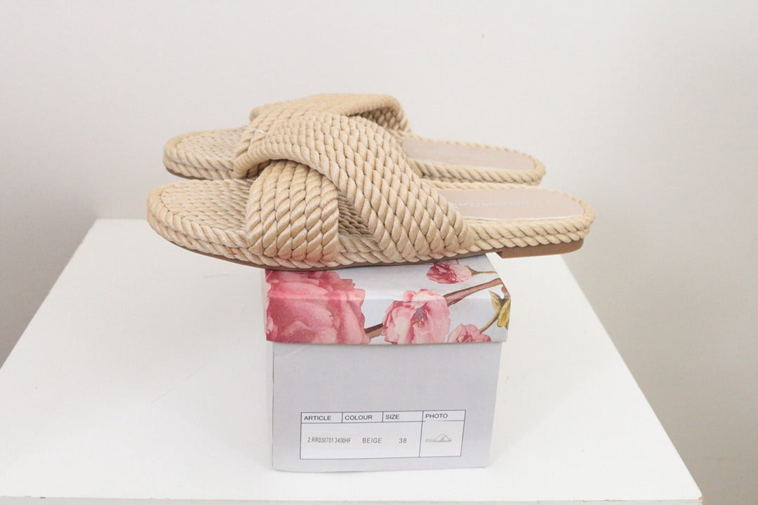 Mules en corde Claudia Ghizzani beige 38 neuves 7