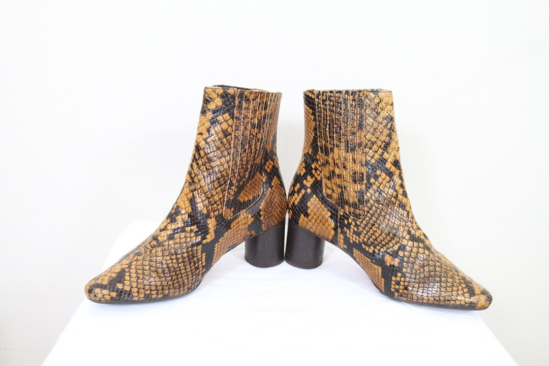 Bottines Sandro cuir de python véritable Marron Taille 37 11