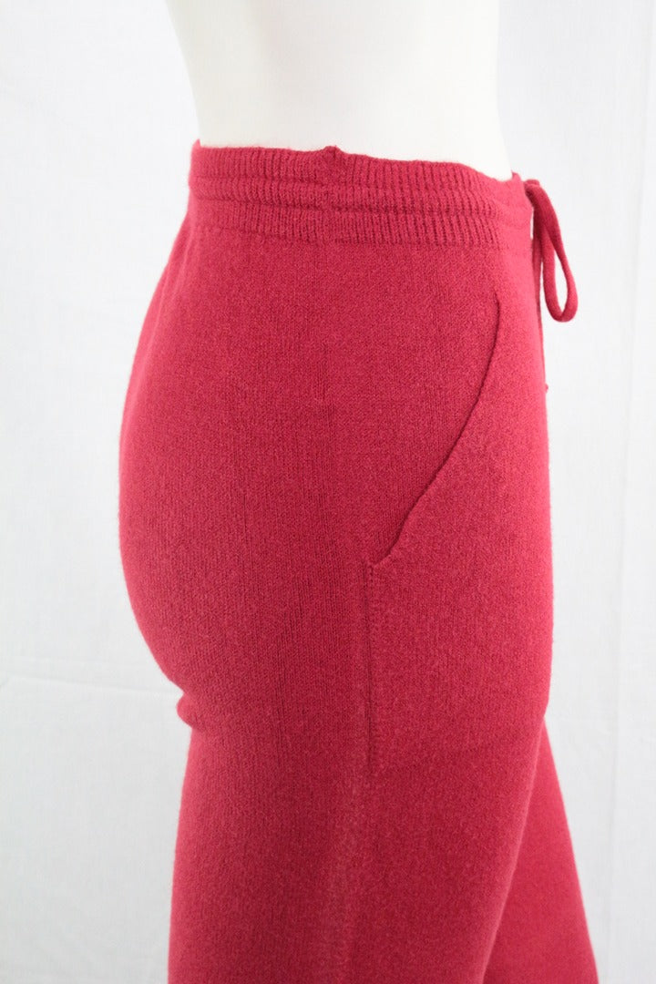 Pantalon Large Made In Italy Rouge M Old Money 4