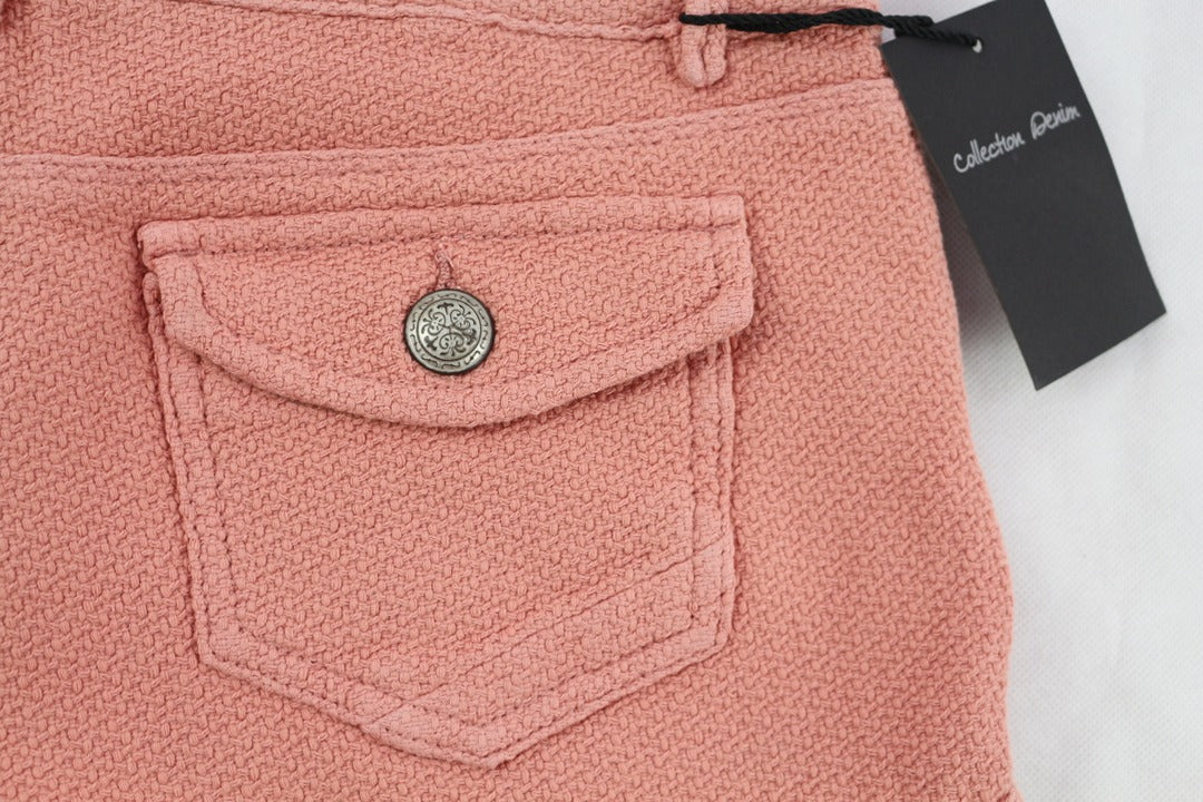 Short femme rose corail coton texturé taille 36 neuf avec étiquette 6