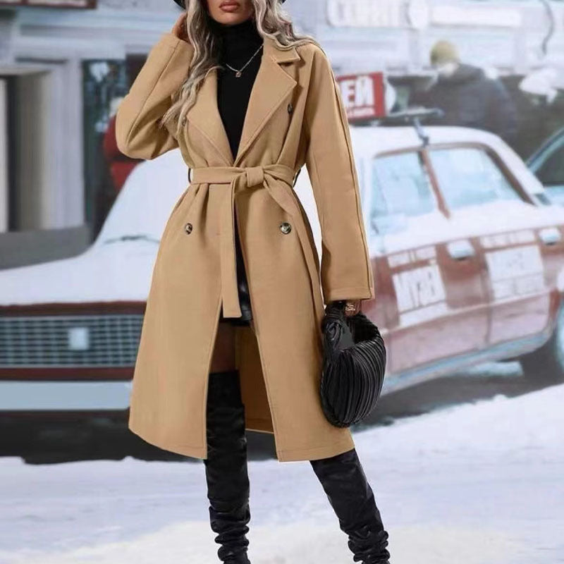 Trench long croisé ceinturé – photo 12 – Frippin'Dealz