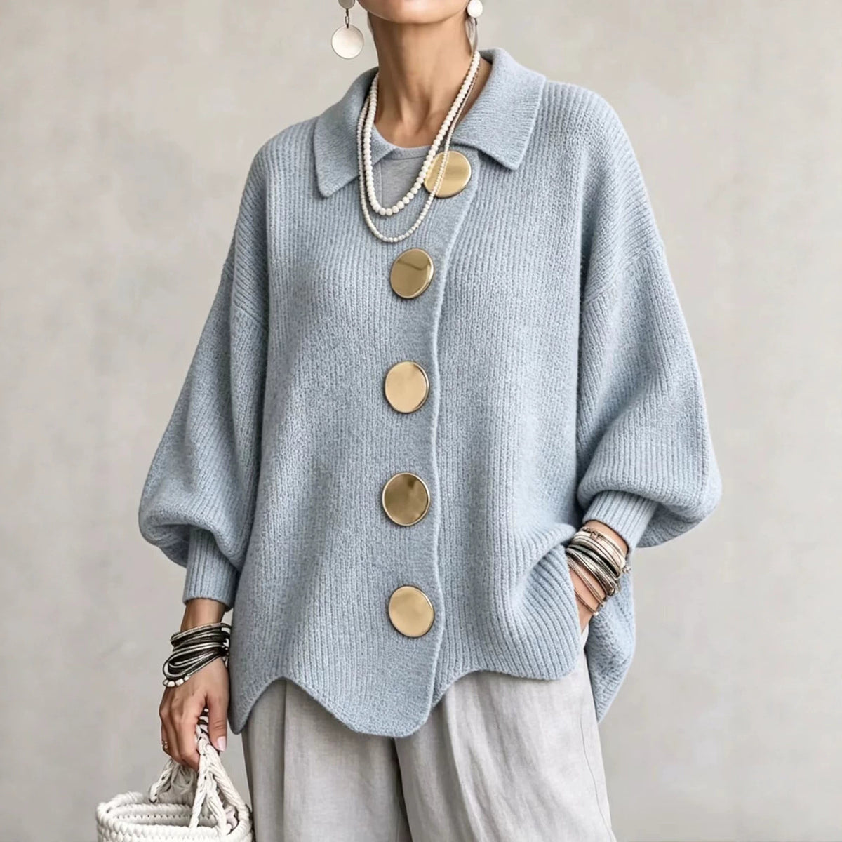 Gilet en maille boutonné col à revers – photo 5 – Frippin'Dealz