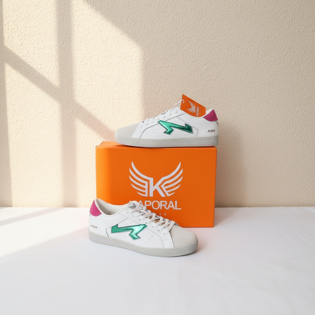 Baskets Kaporal blanches vert rose 40 neuves Y2k