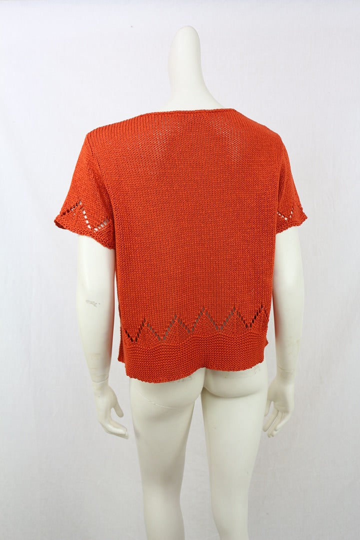 Scottage Cardigan Court Orange 40 Acrylique Boho Chic 8