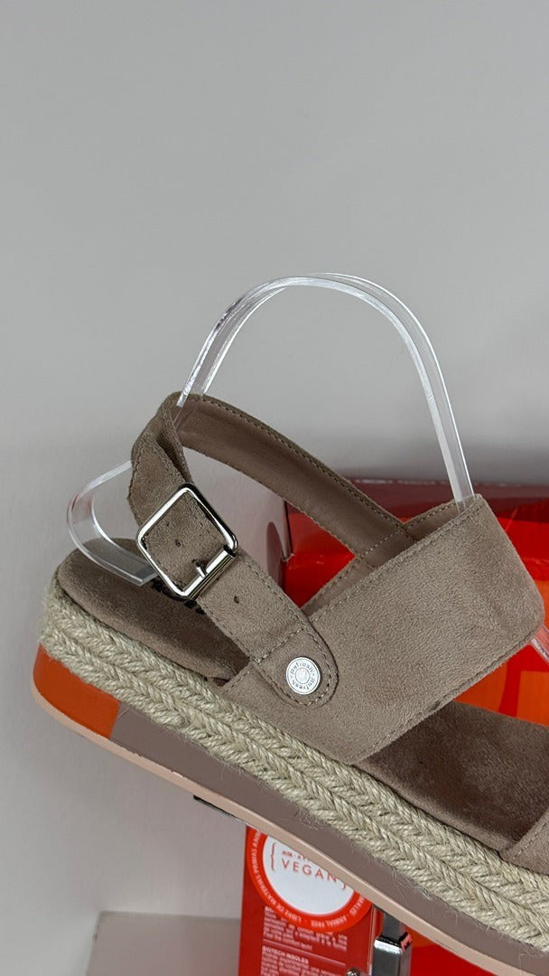 Sandales compensées Refresh aspect daim marron 39 5