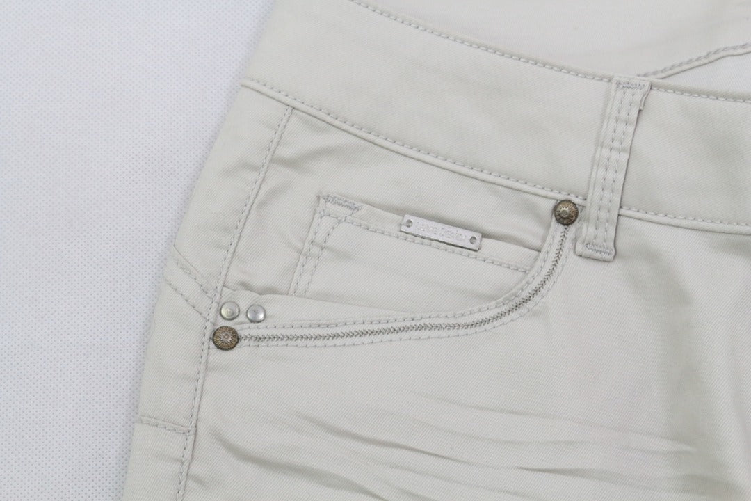 Pantalon slim beige femme taille 36 coton élasthanne 3