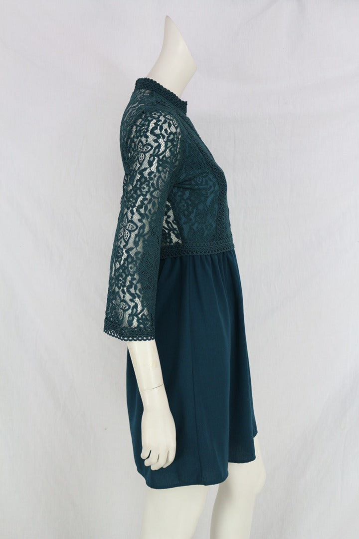 Robe dentelle Molly Bracken vert S chic soirée 6