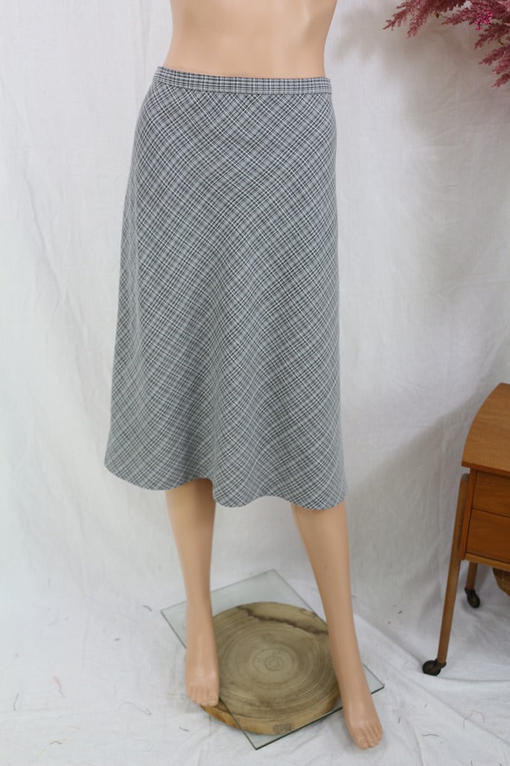 Jupe midi Weyburn gris chiné carreaux taille 44 5