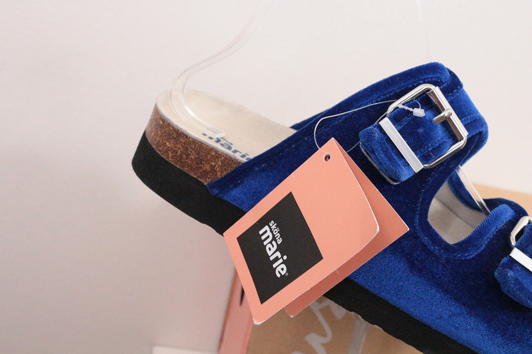 Sandales Sköna Marie velours bleu roi 42 neuves 2