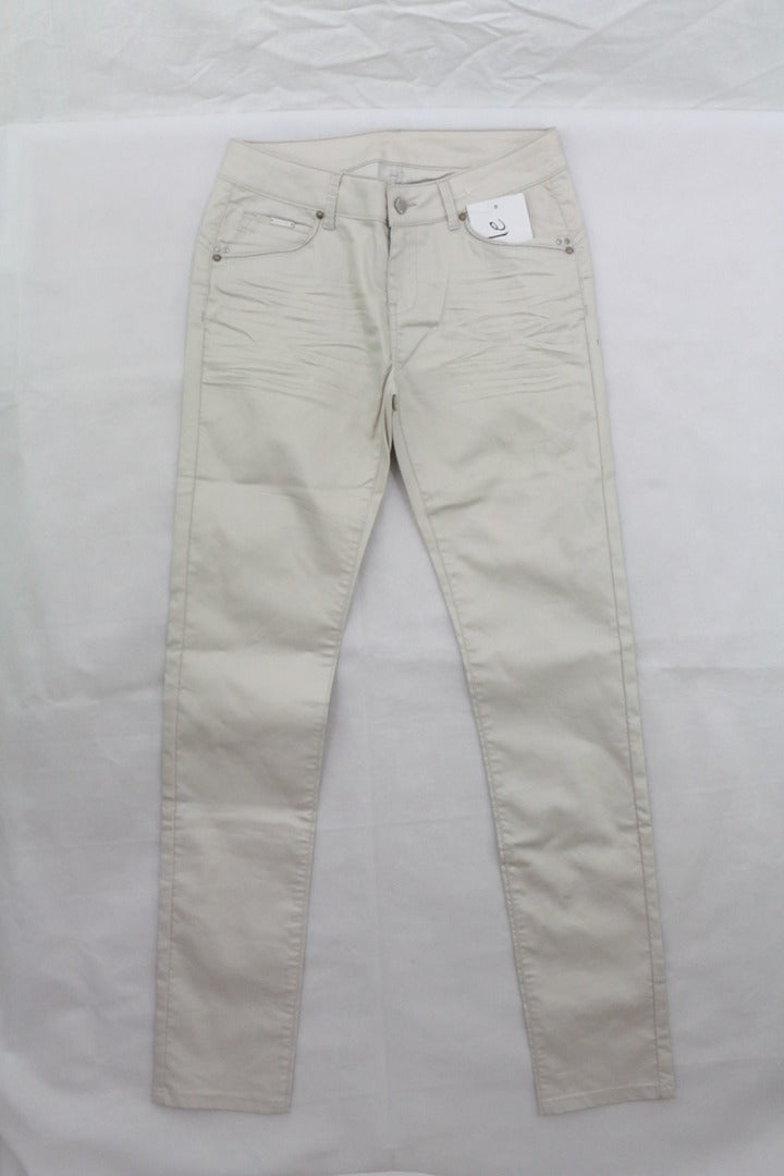 Pantalon slim beige femme taille 36 coton élasthanne 5